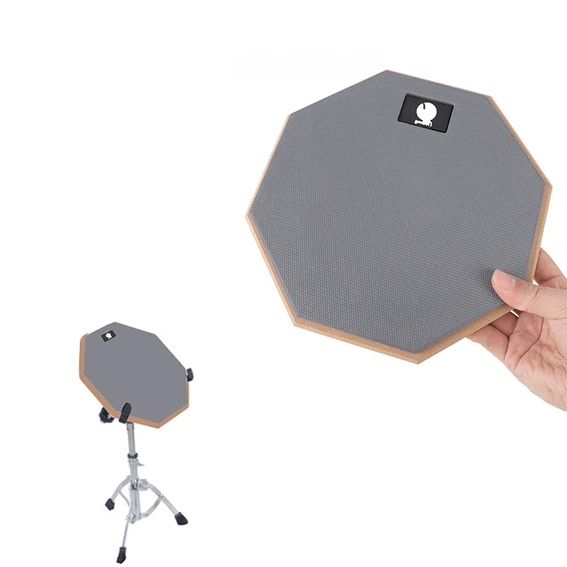 8 Inch Rubber Practice Drum Pad — High Elasticity Training Tool, Gray