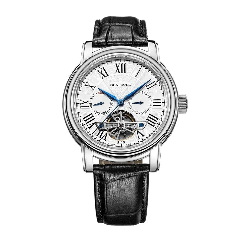 Sea-Gull Luxury Automatic Mechanical Watch — Stainless Steel & Leather