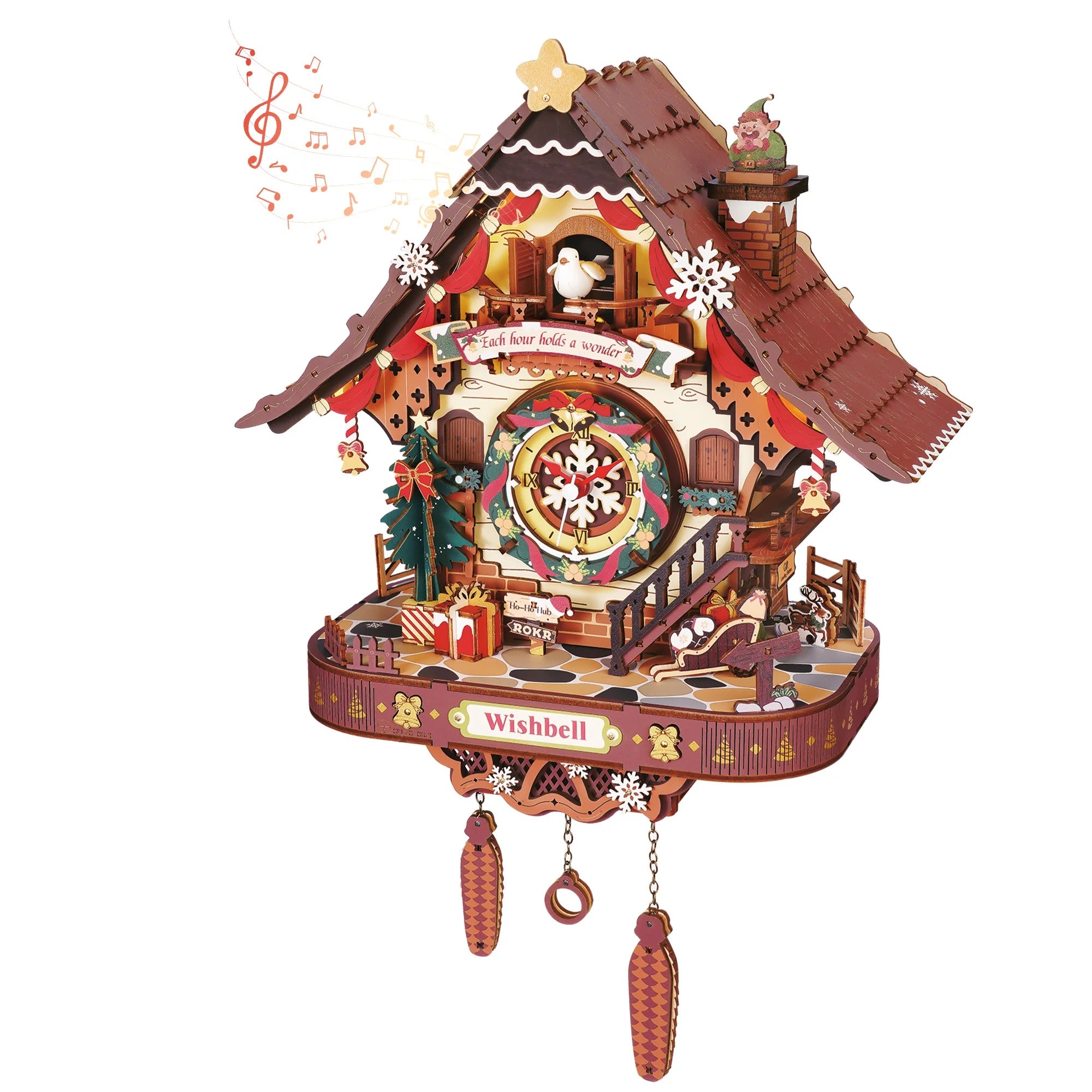 ROKR Christmas Cuckoo Clock — 3D Wooden Mechanical Model Kit