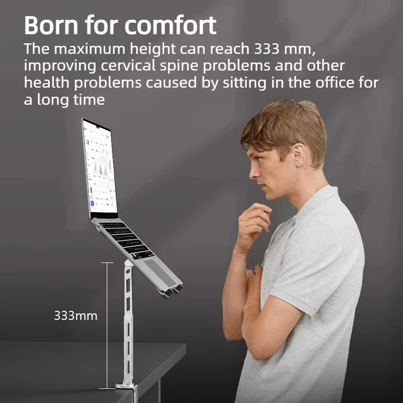 VBNM Adjustable Aluminum Laptop Stand — 360° Rotating Ergonomic Holder