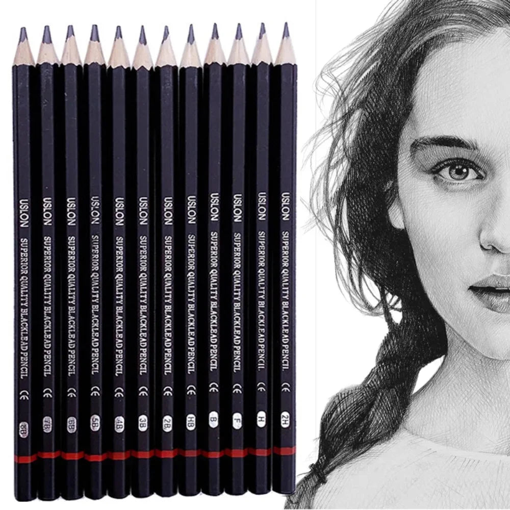 TWBEB Professional Sketching Pencil Set — 12-Piece Graphite Drawing Kit