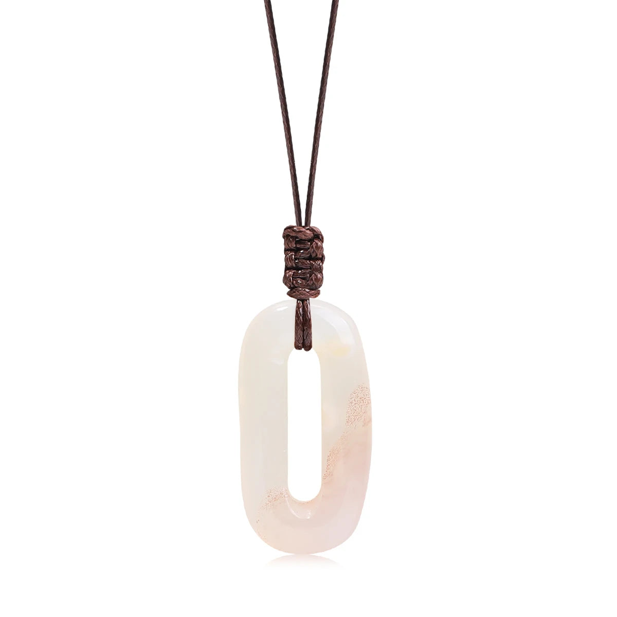 Natural Gemstone Circle Pendant — Ethnic Style Crystal Necklace