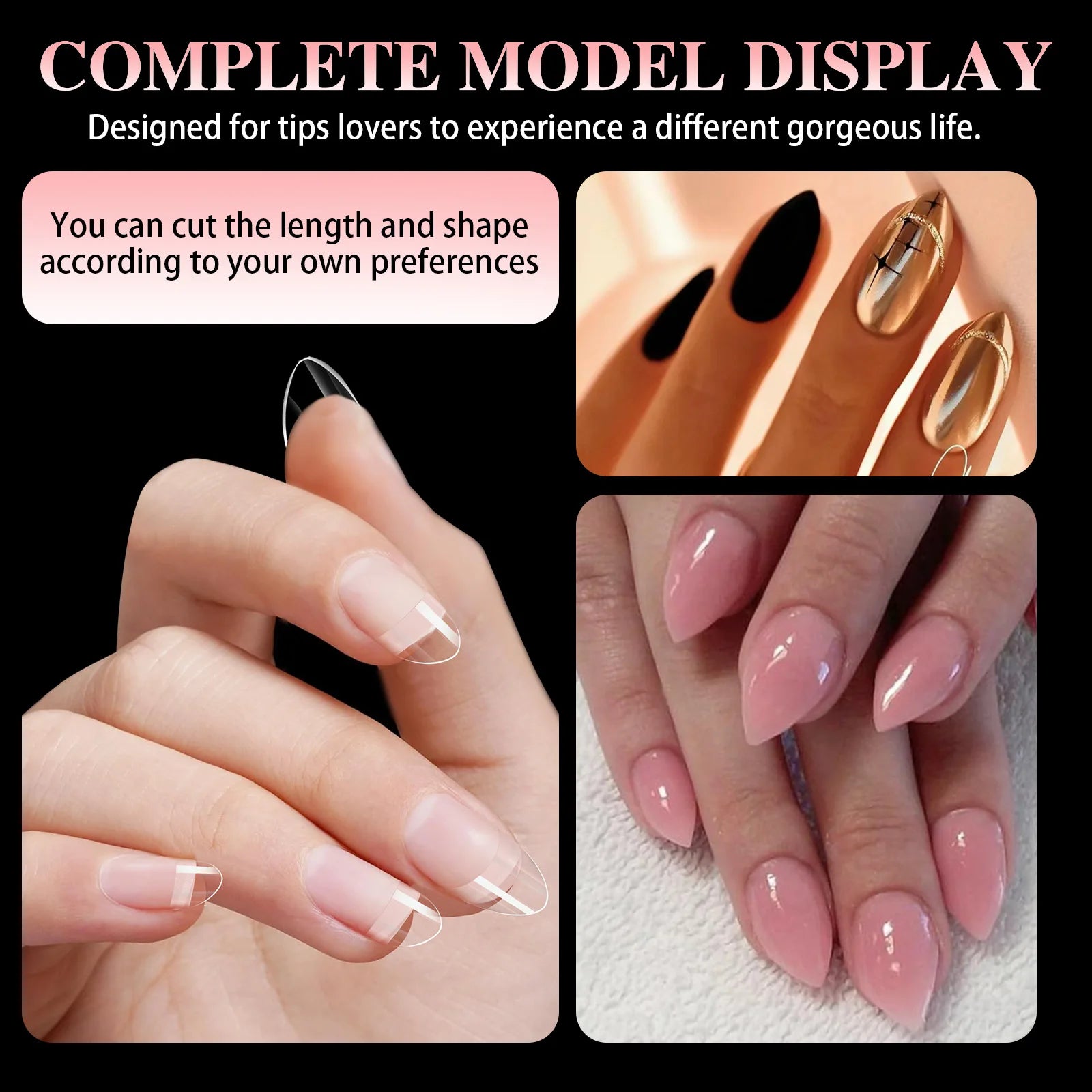 naildazzling Ultra Short French Press On Nails — Resin Manicure Tips for Home DIY