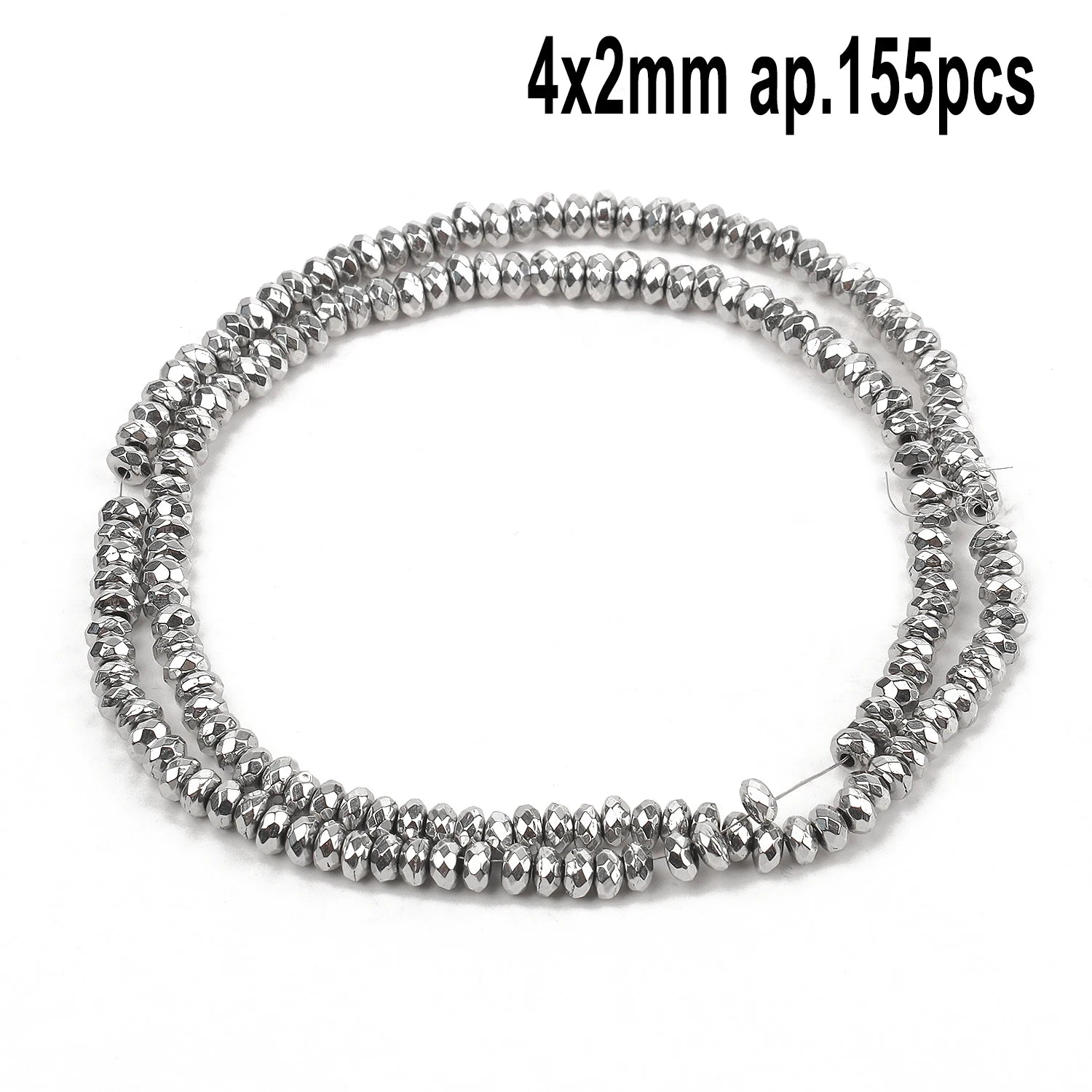 Rhodium Plated Hematite Beads — Geometric Jewelry Making Charms