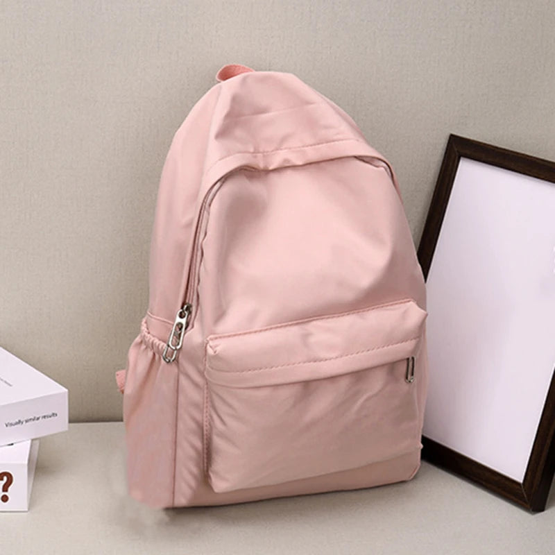 Women's Casual Nylon Backpack — Large Capacity School Rucksack