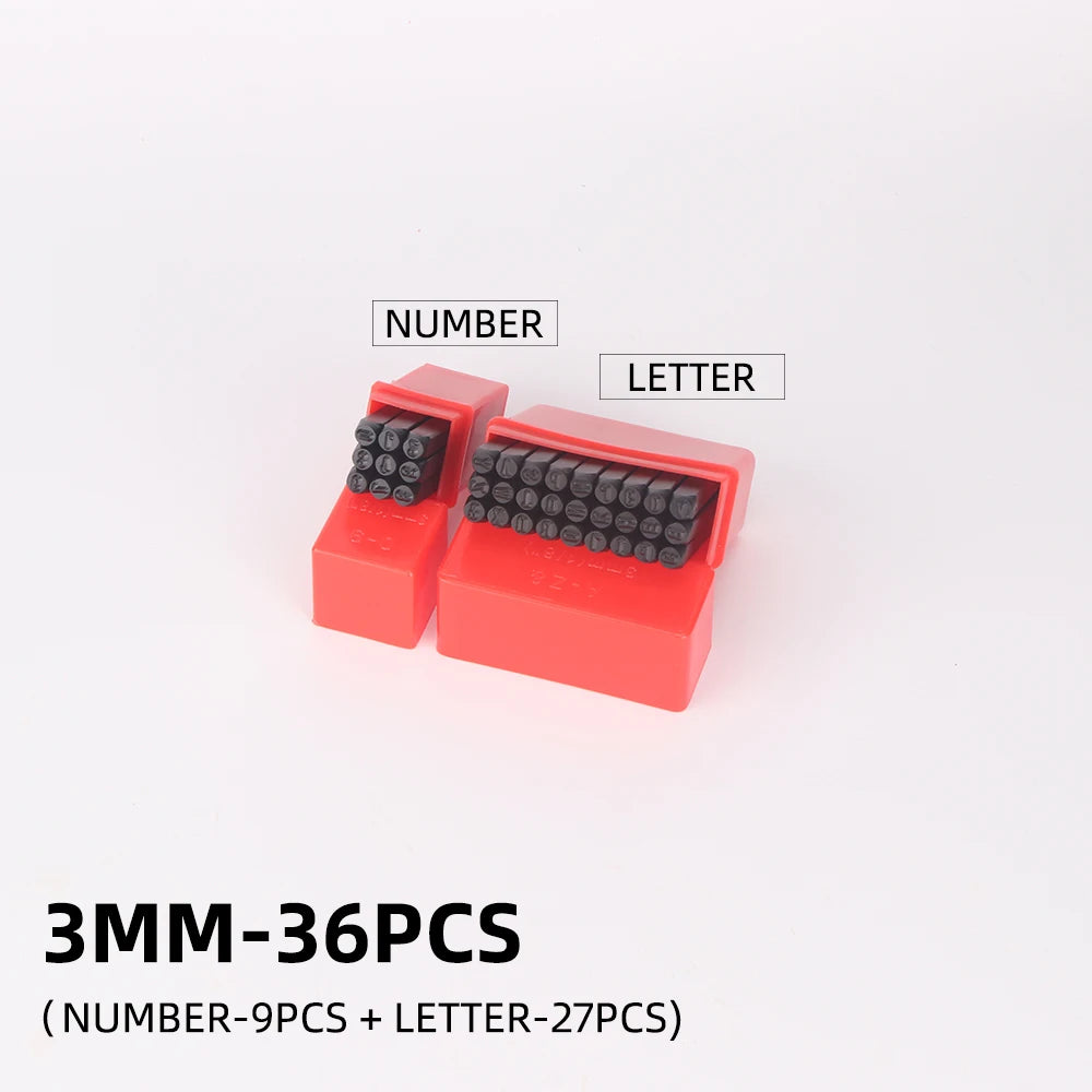 QJH 36pcs Steel Letter and Number Stamp Set — Precision Metal & Leather Punch