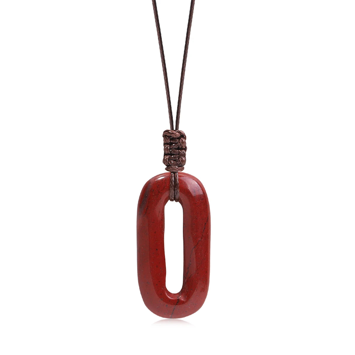 Natural Gemstone Circle Pendant — Ethnic Style Crystal Necklace