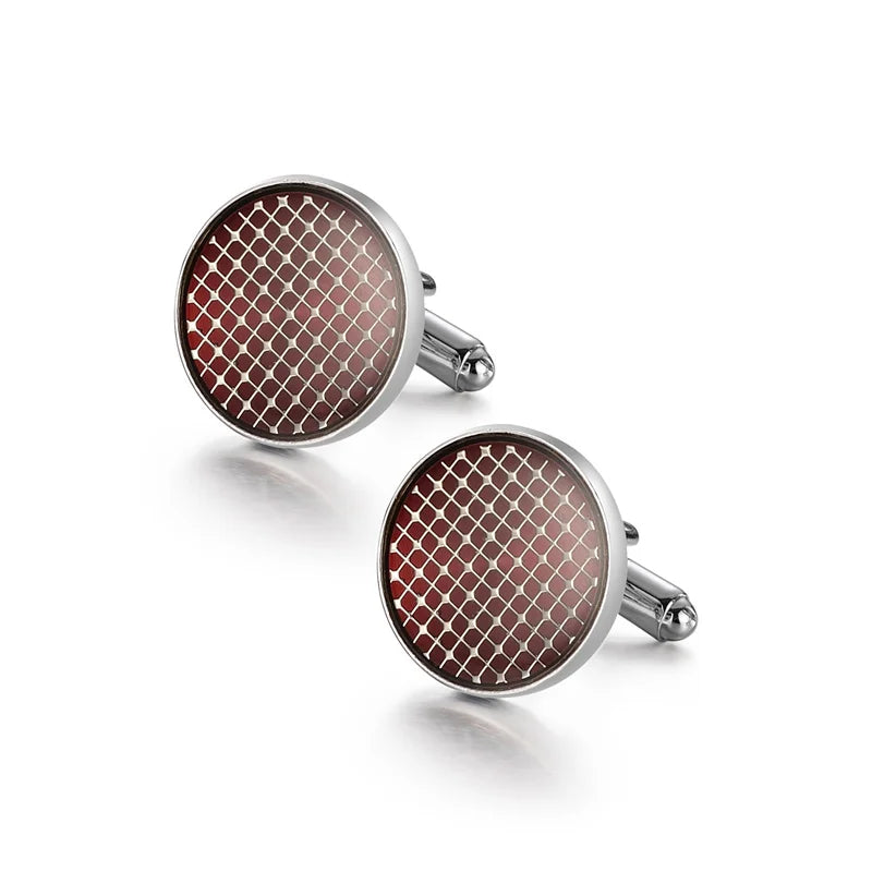 UJOY Luxury Copper Cufflinks — Elegant Round and Square Men's Jewelry Set