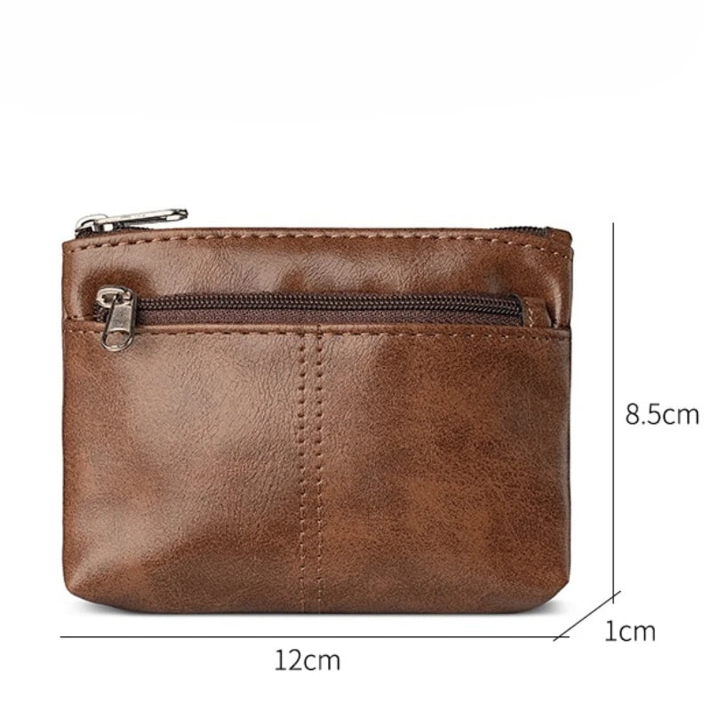 eTya Leather Coin Purse — Compact Zipper Wallet for Men and Women