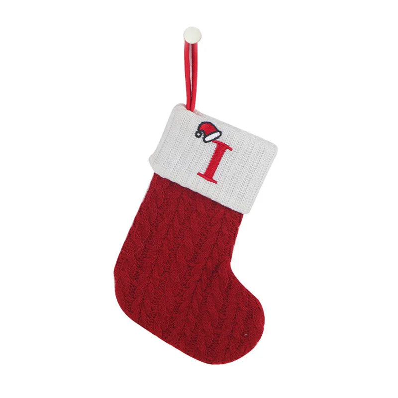Knitted Snowflake Christmas Stocking — Decorative Holiday Tree Ornament