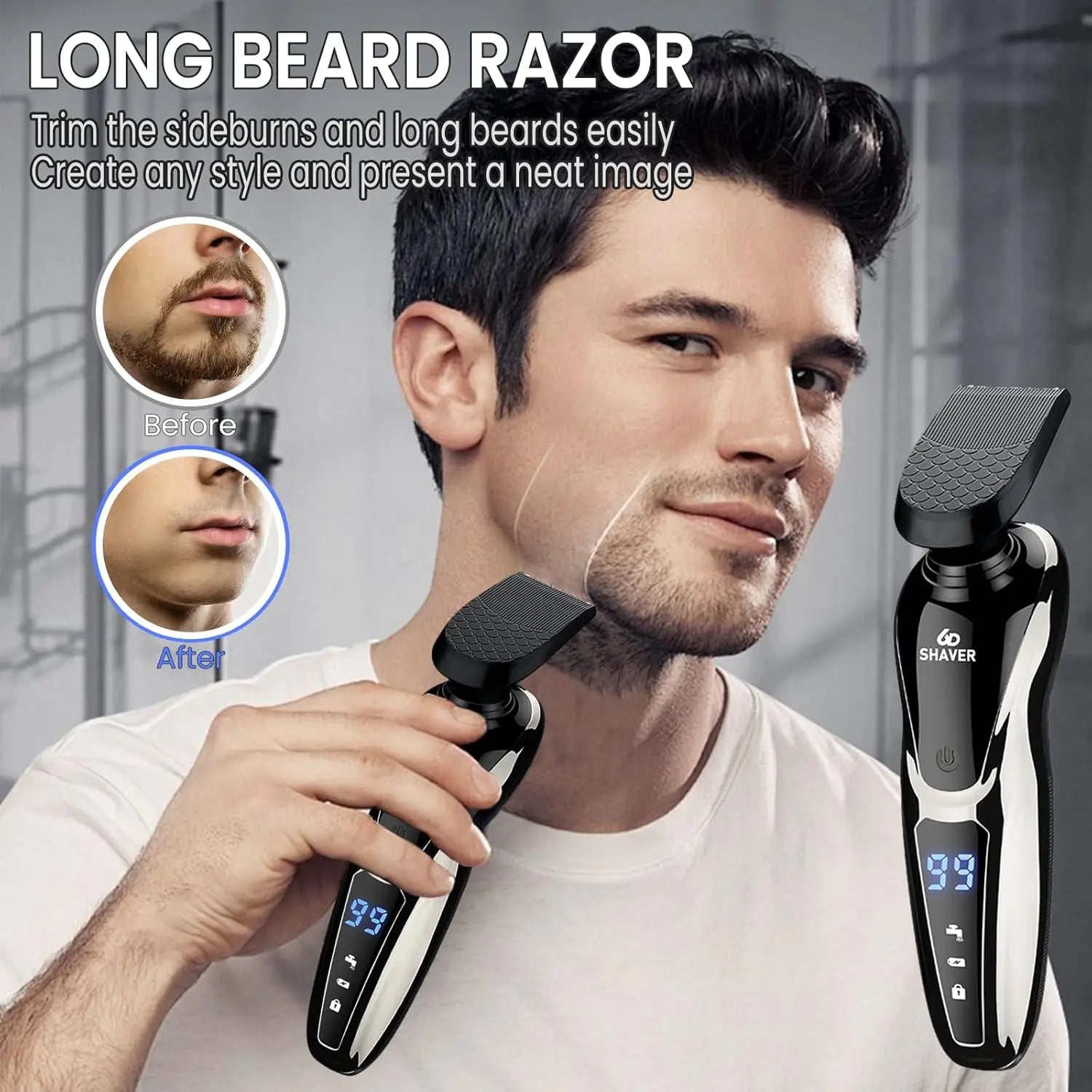 All-in-One Electric Shaver Set — Rechargeable Men's Grooming Kit with Trimmer