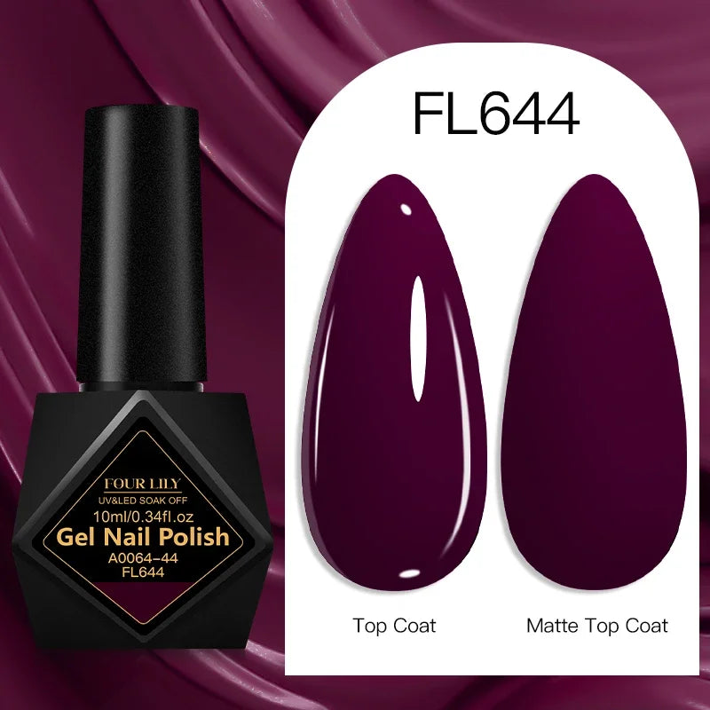 Four Lily Gel Nail Polish — Long Lasting Semi-Permanent Manicure Set