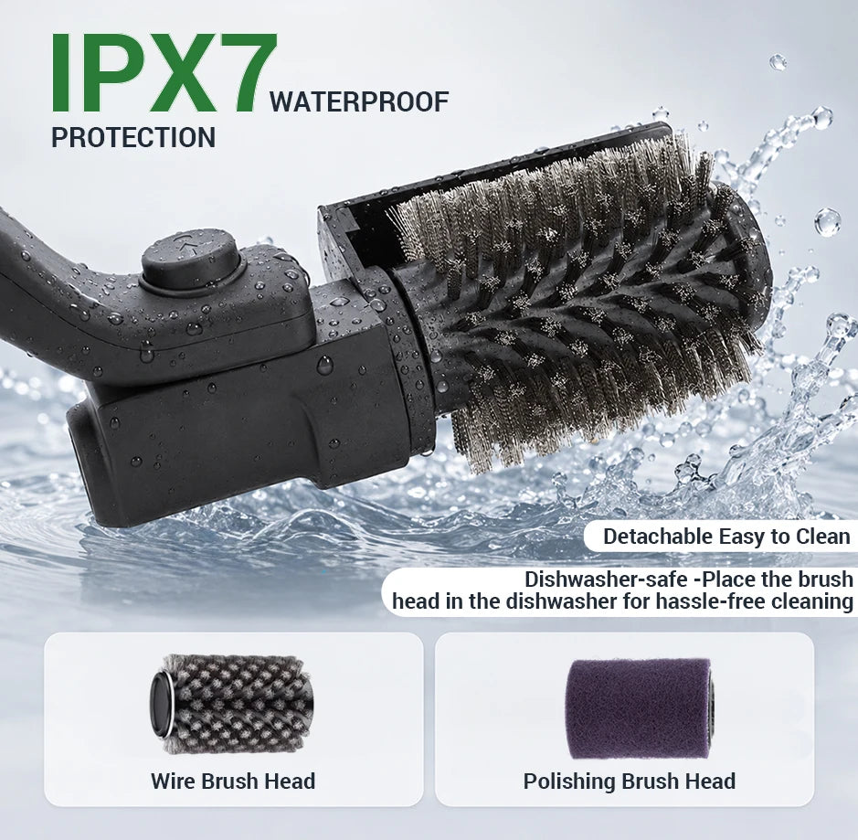 Electric Grill Brush — High Torque BBQ Cleaner with 3-Speed Modes