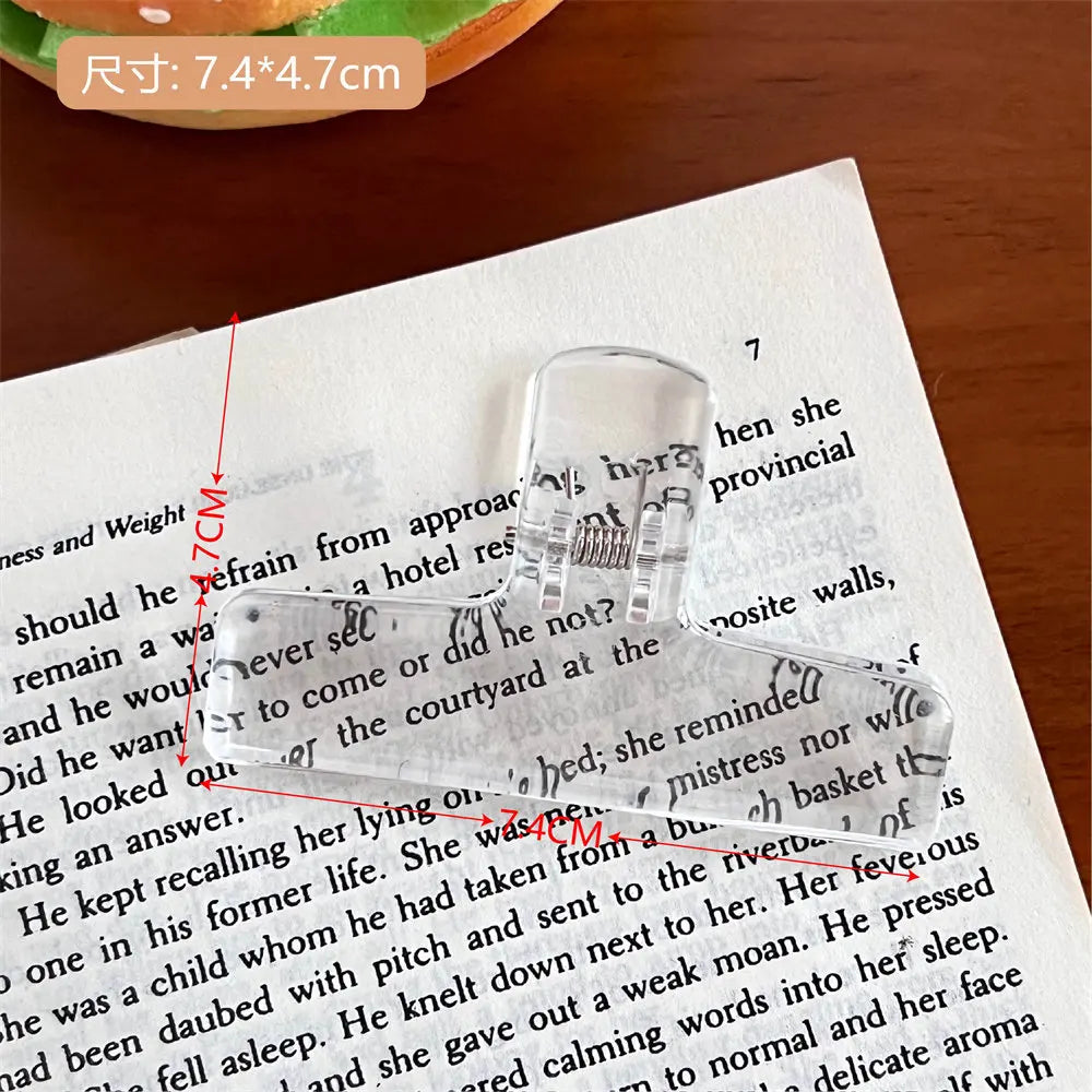 Transparent Binder Clips — Large Clear Document Clamps for School & Office