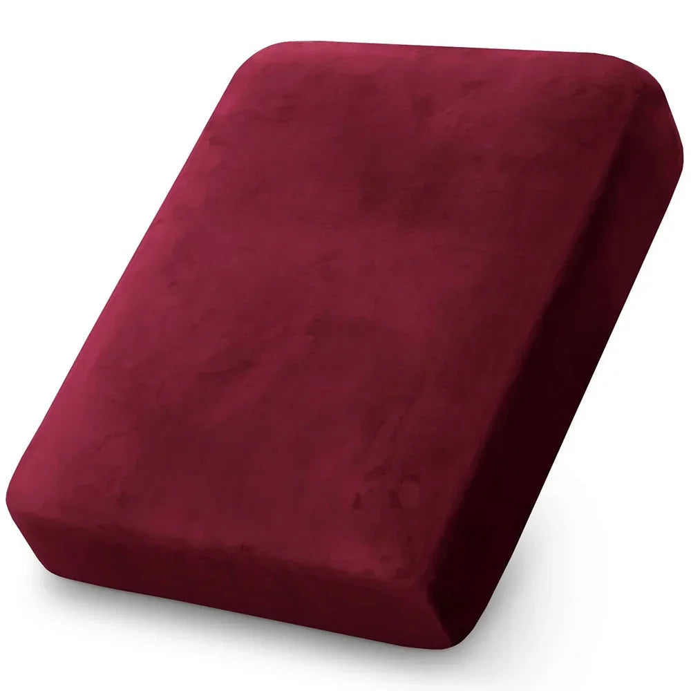Plush Velvet Sofa Cushion Covers — Soft Stretch Furniture Protector