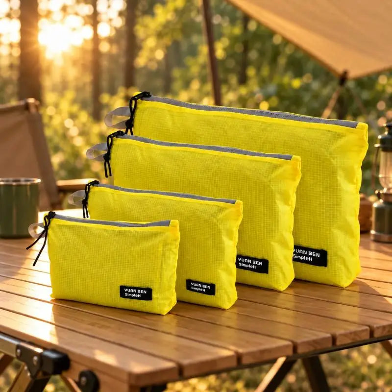 Flexible Travel Packing Bags — 4-Piece Waterproof Nylon Organizer Set