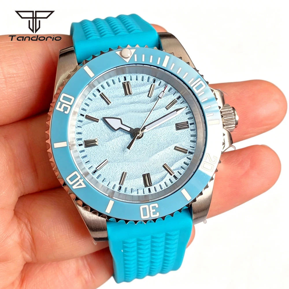 Tandorio Men's Automatic Watch — 40mm Stainless Steel with Sand Dune Dial