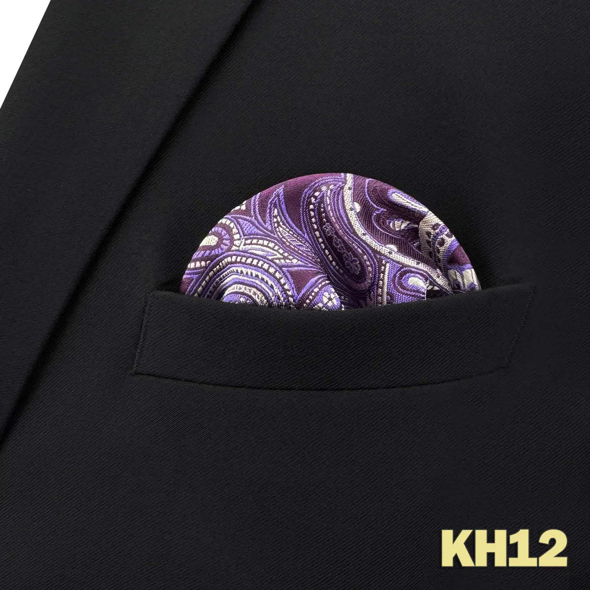 shlax&wing Men's Paisley Pocket Square — Elegant Microfiber Handkerchief for Suits