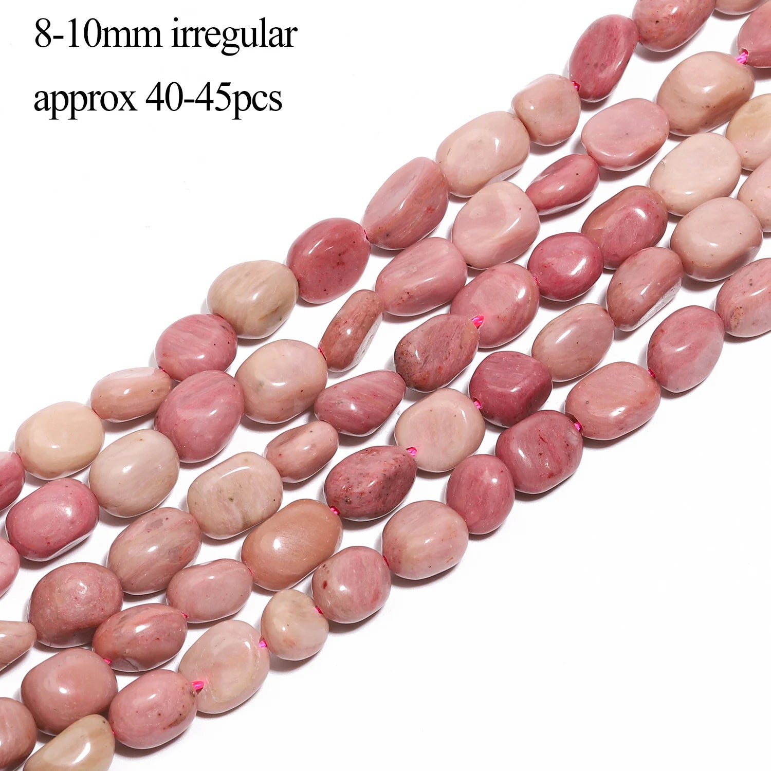 Natural Rhodonite Stone Beads — Multi-Shape Charms for DIY Jewelry Making