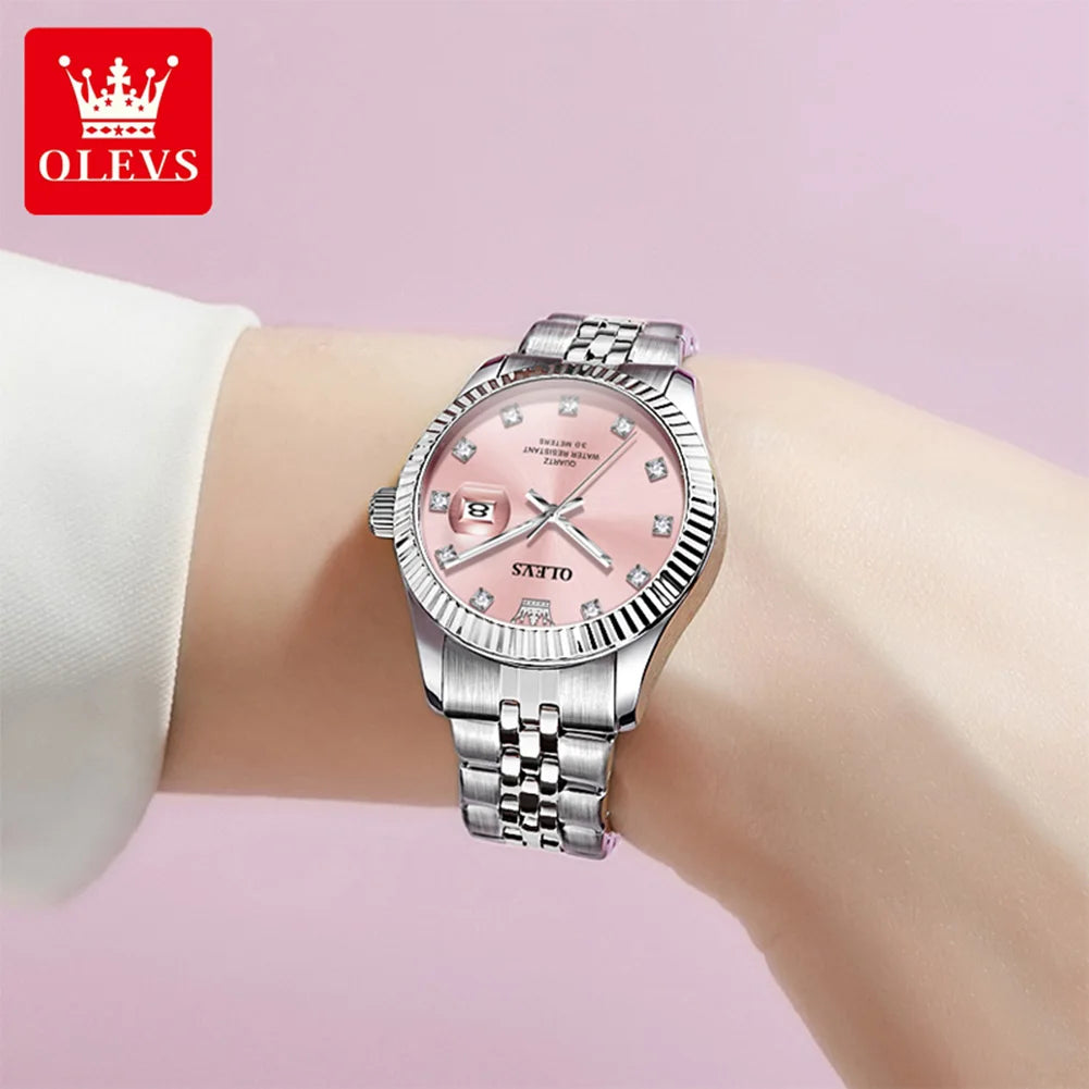 OLEVS Women's Elegant Quartz Watch — Stainless Steel Fashion Accessory