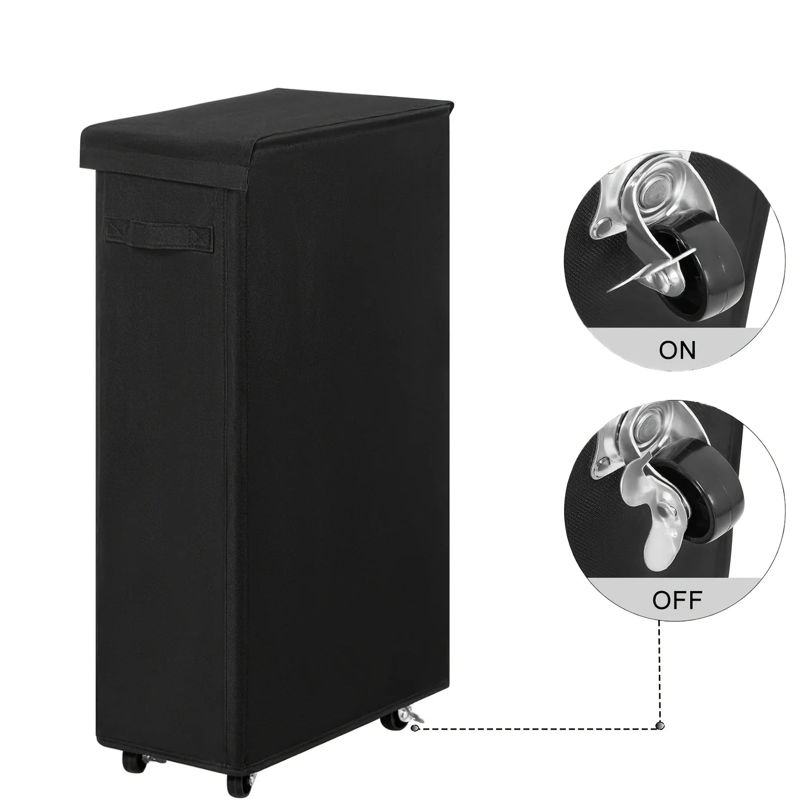 Rolling Laundry Hamper with Lid — Portable Oxford Fabric Storage Basket