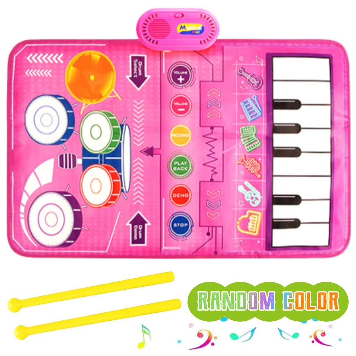 Musical Sensory Piano Mat — Interactive Keyboard and Drum Play Set