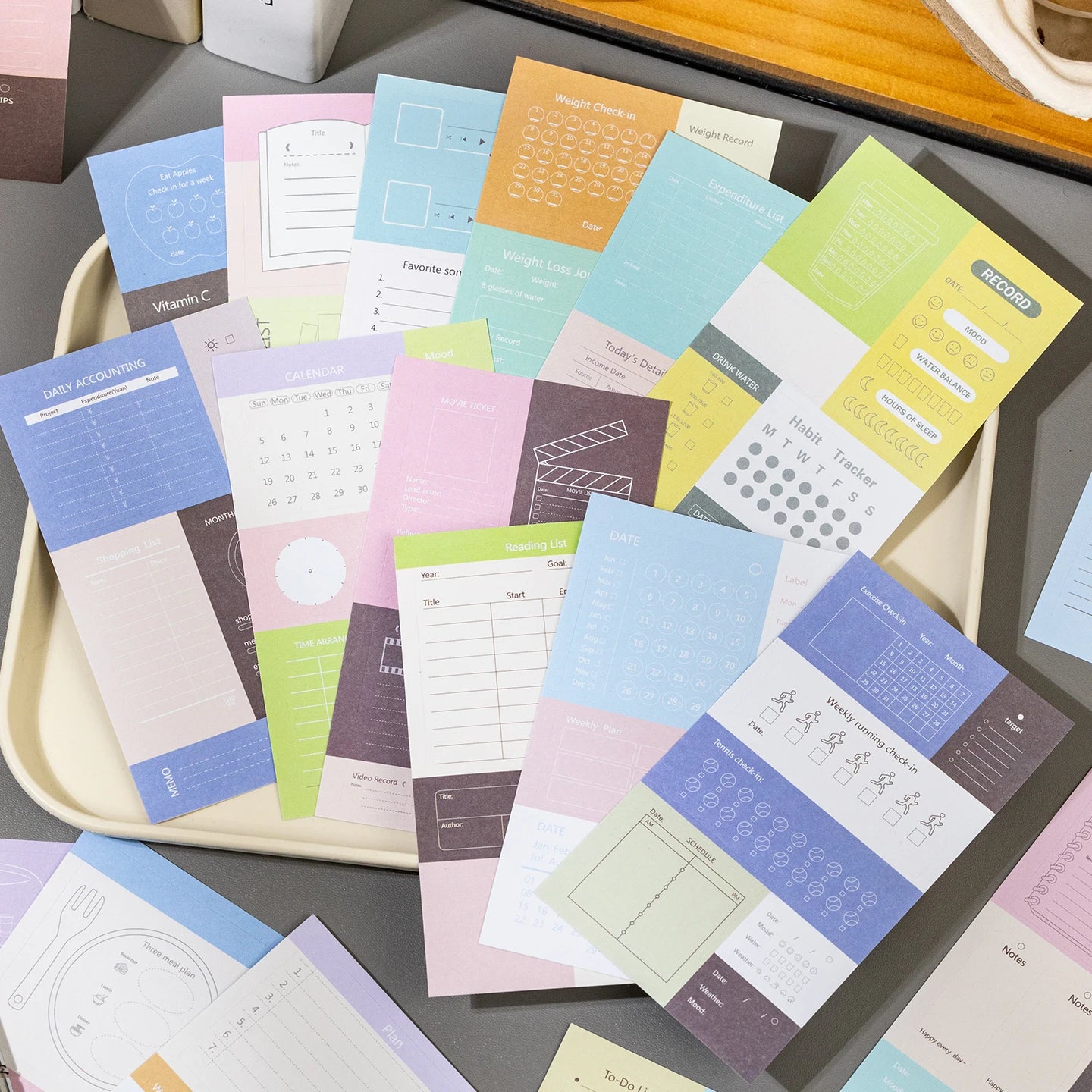 Colorful Mood Film Stickers — 20 Sheets Aesthetic Scrapbooking Set