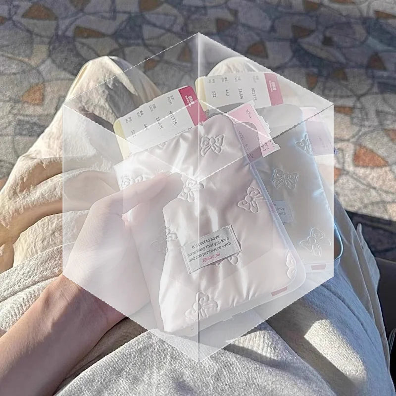 JETTING Bowknot Passport Cover — Elegant Butterfly Embroidery Travel Sleeve