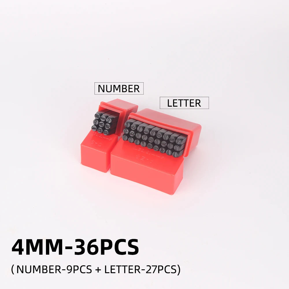 QJH 36pcs Steel Letter and Number Stamp Set — Precision Metal & Leather Punch
