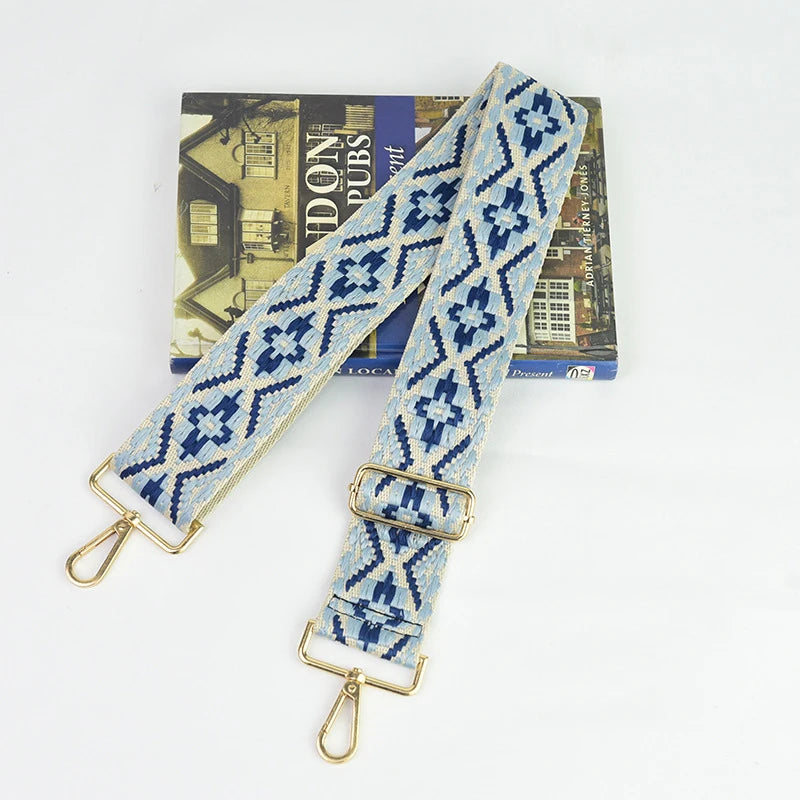 Adjustable Replacement Purse Strap — Patterned Crossbody Shoulder Belt