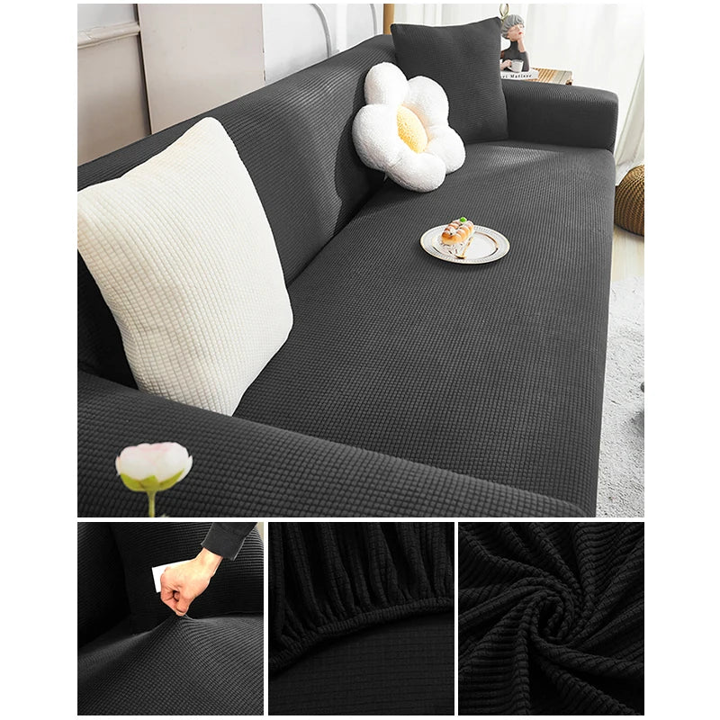 Elastic Jacquard Fabric Sofa Cover — Stretchable Slipcover for Living Room