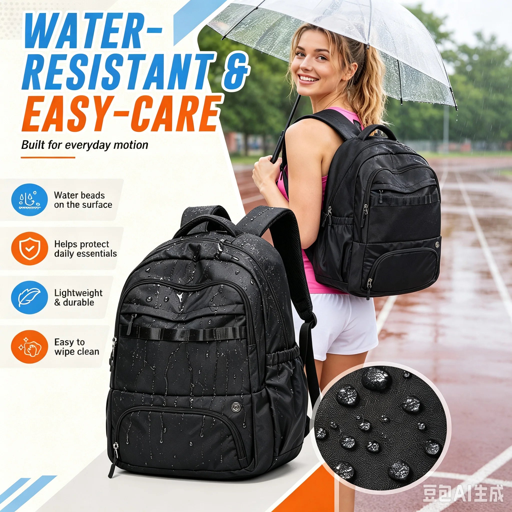 FLCC Waterproof Laptop Backpack — Large Capacity Outdoor Travel Bag