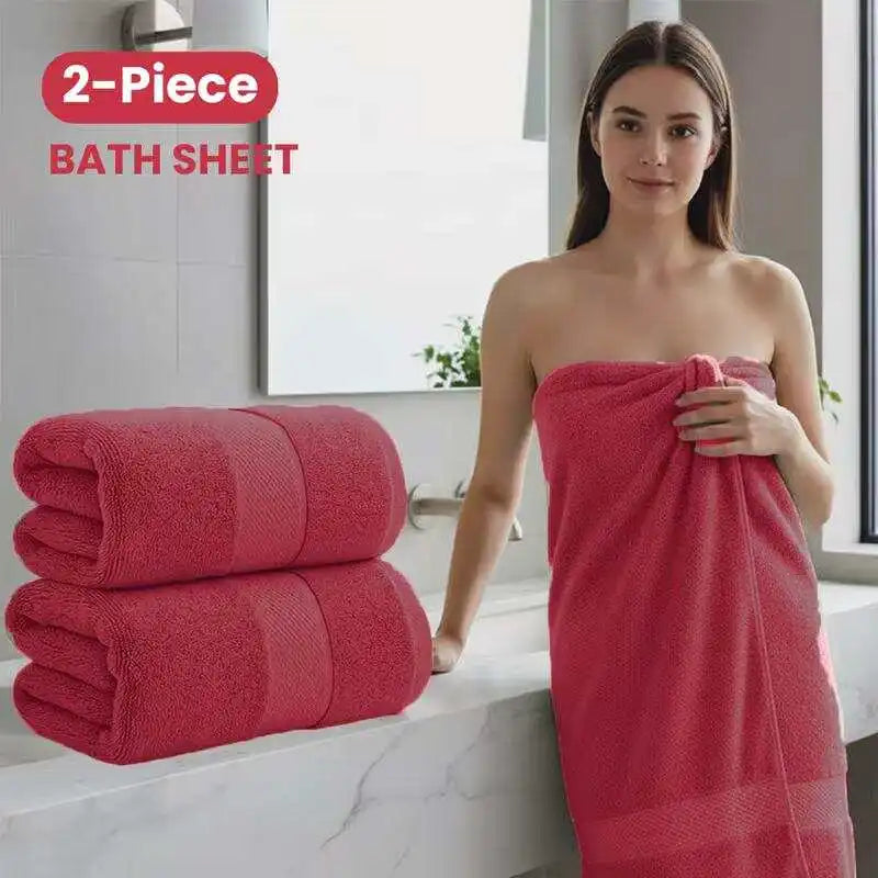 Oversized Cotton Bath Towel Set — Extra Large Absorbent Bath Sheets