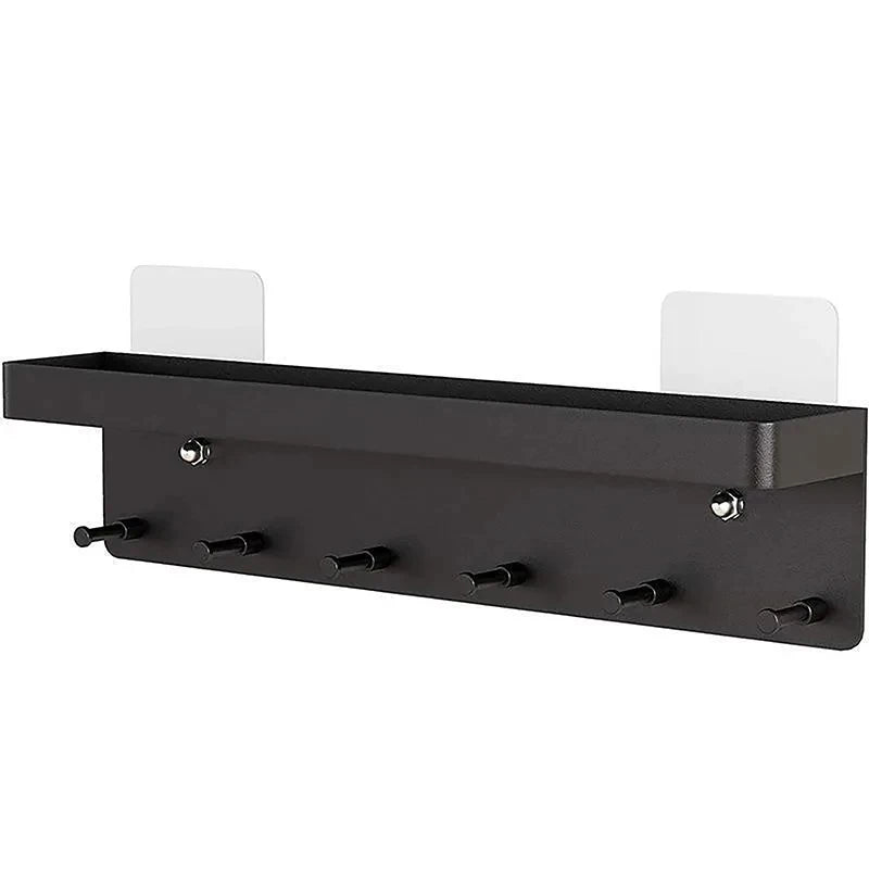 Wall Mounted Storage Rack — Multi-Purpose Organizer with 6 Hooks
