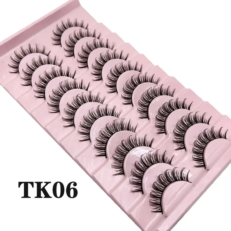 DINGSEN Dramatic False Eyelashes — Fluffy DD Curl Strip Lashes, 10 Pairs