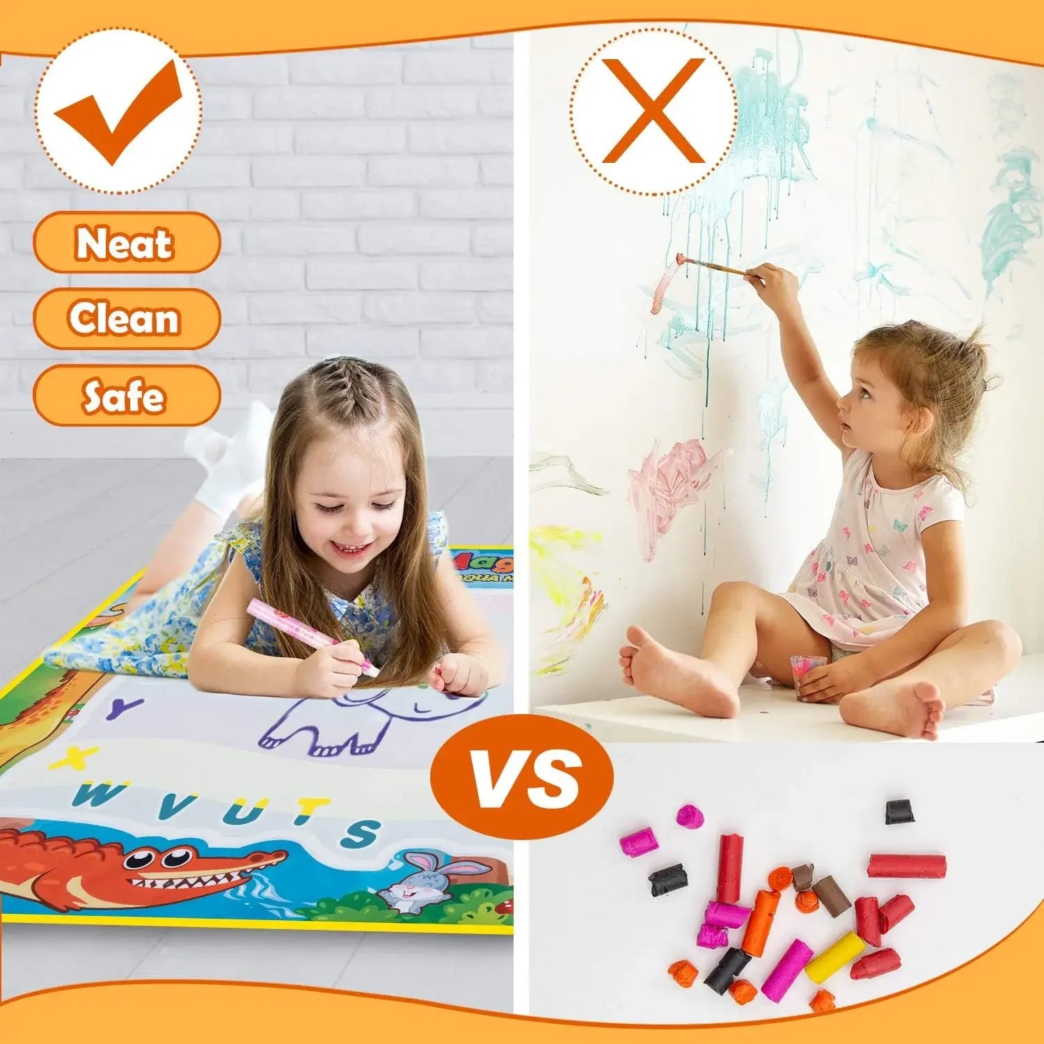 Magic Water Drawing Mat — Reusable Water Painting Board for Kids