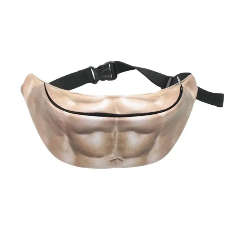 Realistic Fake Belly Fanny Pack — Funny Prank Waist Bag for Parties