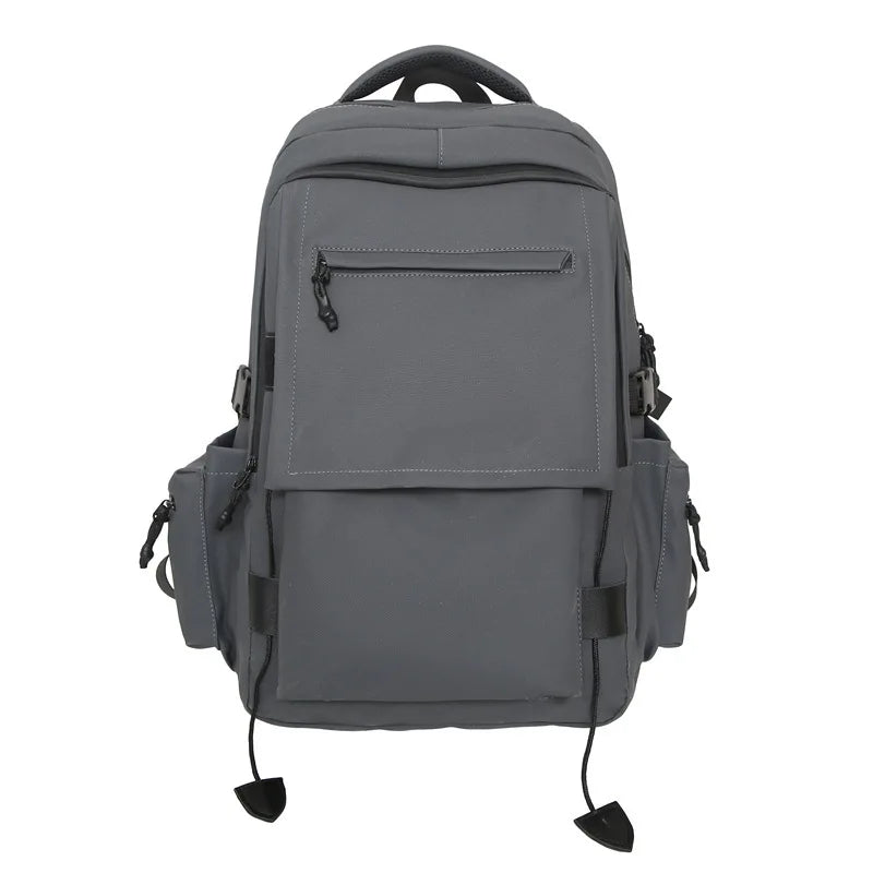 Large Capacity Denim Backpack — Stylish Multi-Pocket Laptop Bag