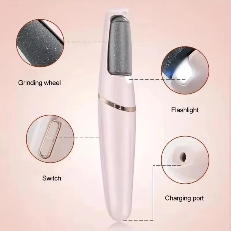 NOCCLILI Electric Foot Callus Remover — Rechargeable Pedicure Tool, Pink