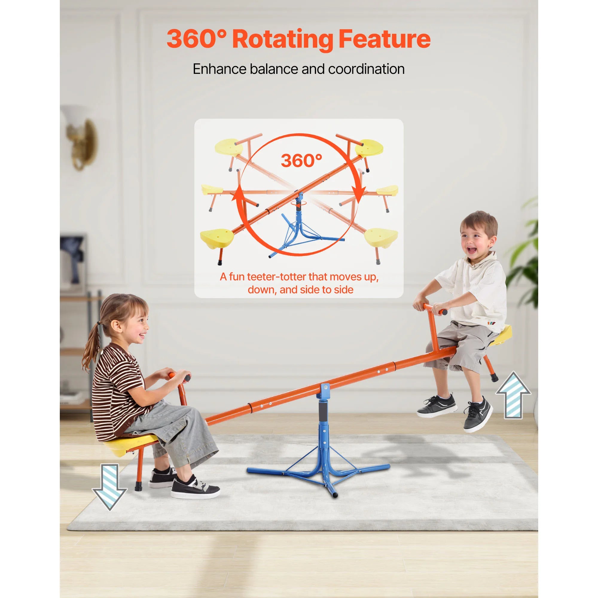 Dual Seater Kids Seesaw — 360° Rotating Teeter-Totter for Outdoor Play