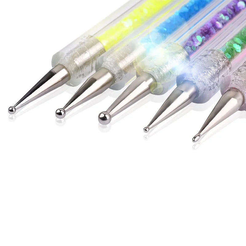 5-Piece Nail Art Tool Set — Dotting Pens and Brushes for Manicure Designs