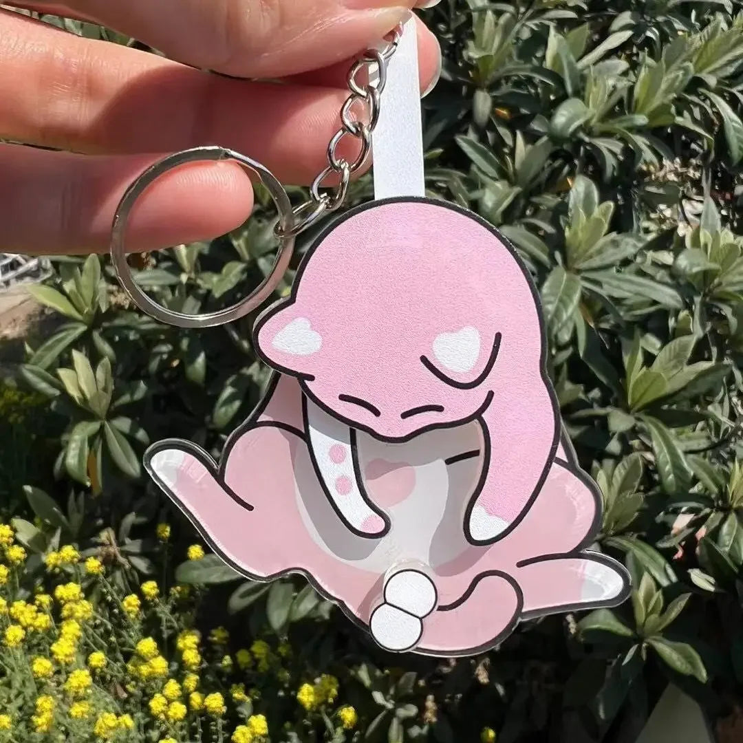 Rotatable Egg Cat Keychain — Playful Acrylic Bag Pendant & Gift