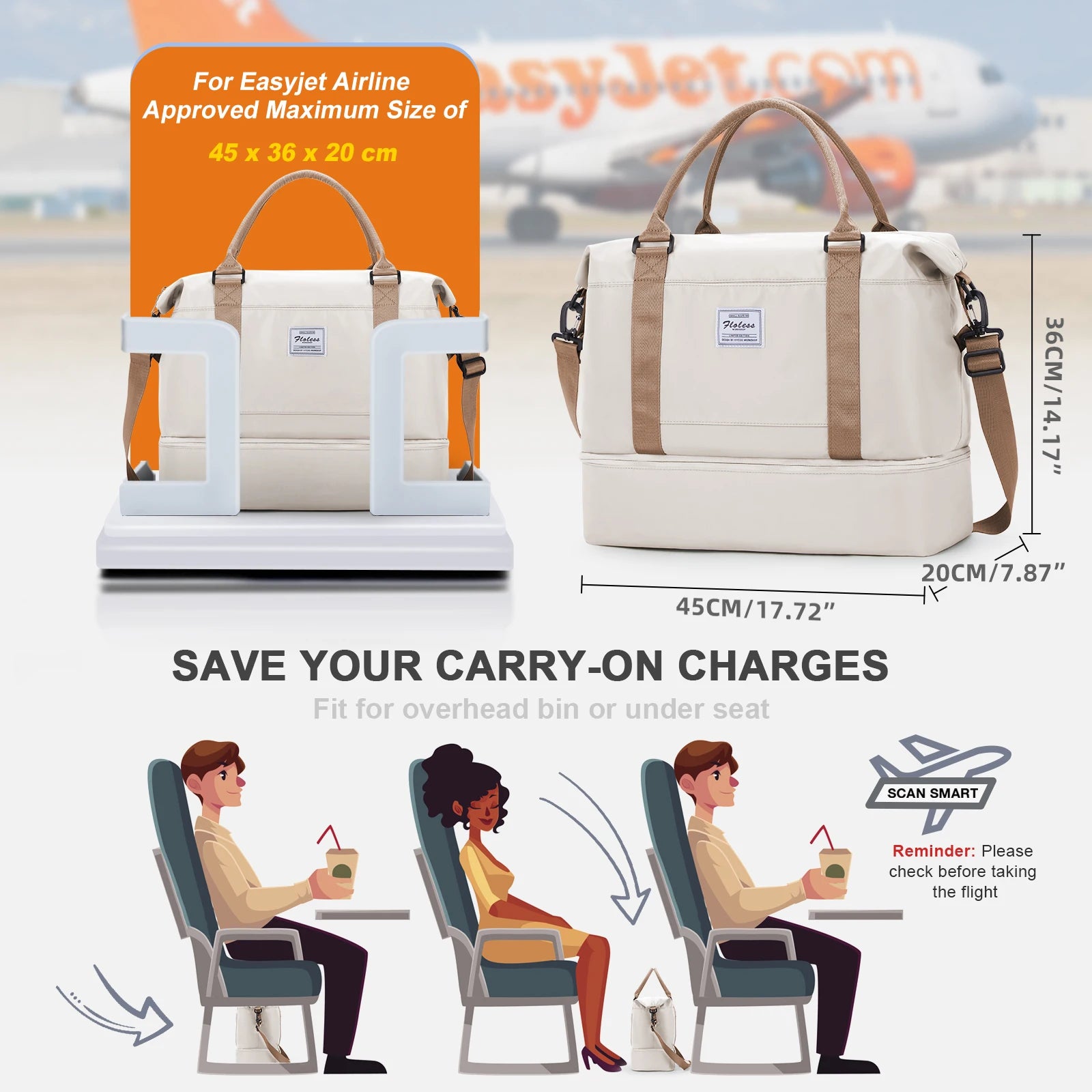 Fewchor Travel Duffel Bag — Expandable Gym Tote with Wet Pocket