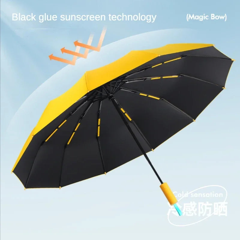 Automatic Windproof Umbrella — Large UV Protection Folding Rain Umbrella