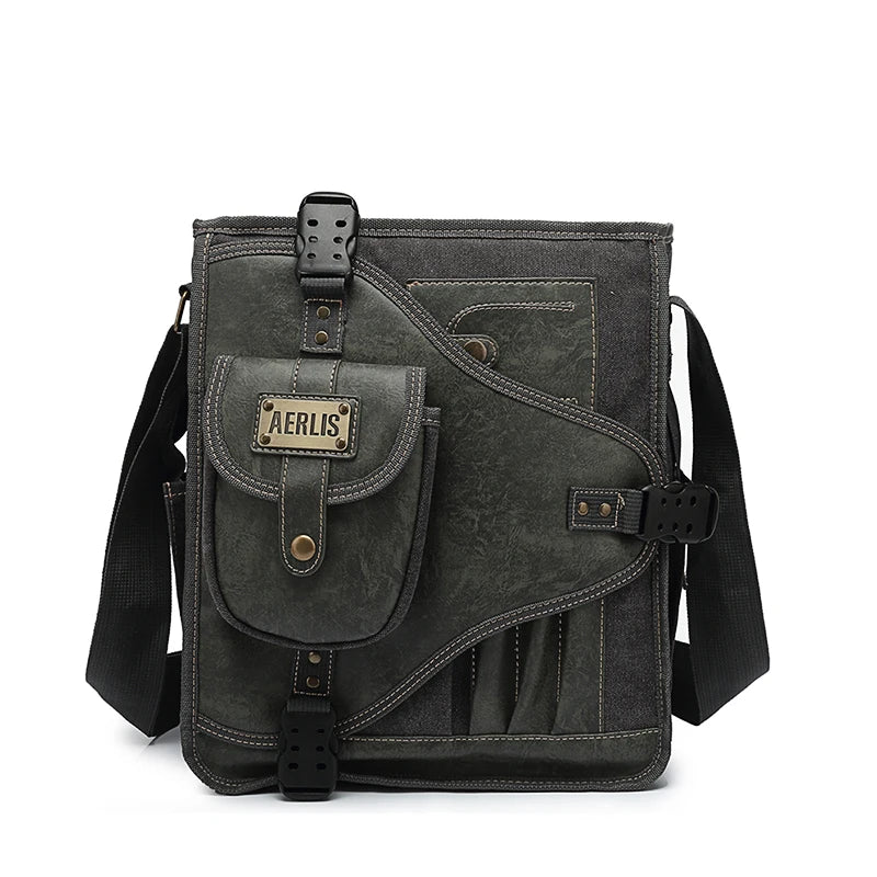 IGETBAG Canvas Messenger Bag — Casual Business Shoulder Satchel