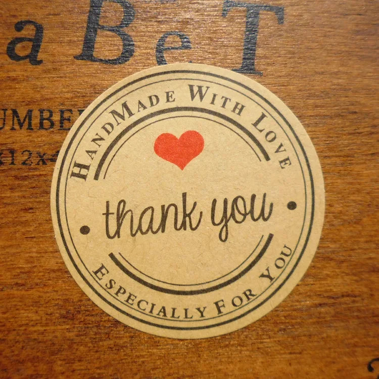 Kraft Paper Seal Stickers — Self-Adhesive Round Labels for DIY Crafts