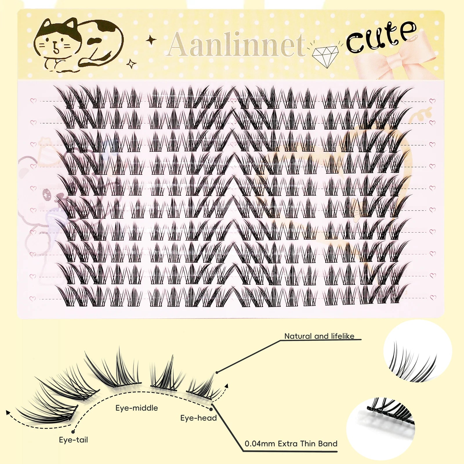 Anlinnet DIY False Eyelashes — Natural Length Reusable Individual Lashes