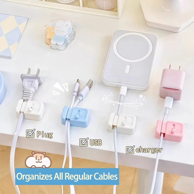 Desk Edge Cable Management Clips — No-Drill Cord Organizer for Charging Wires