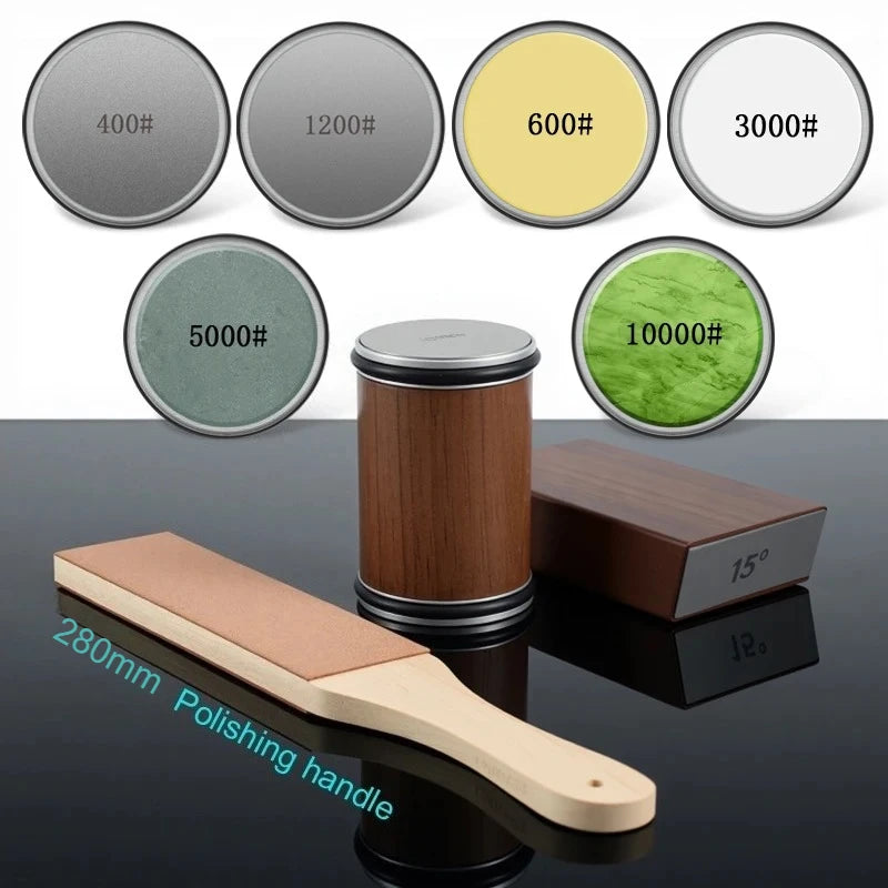 RSCHEF Rolling Knife Sharpener — Magnetic Holder & Diamond Stone Kit
