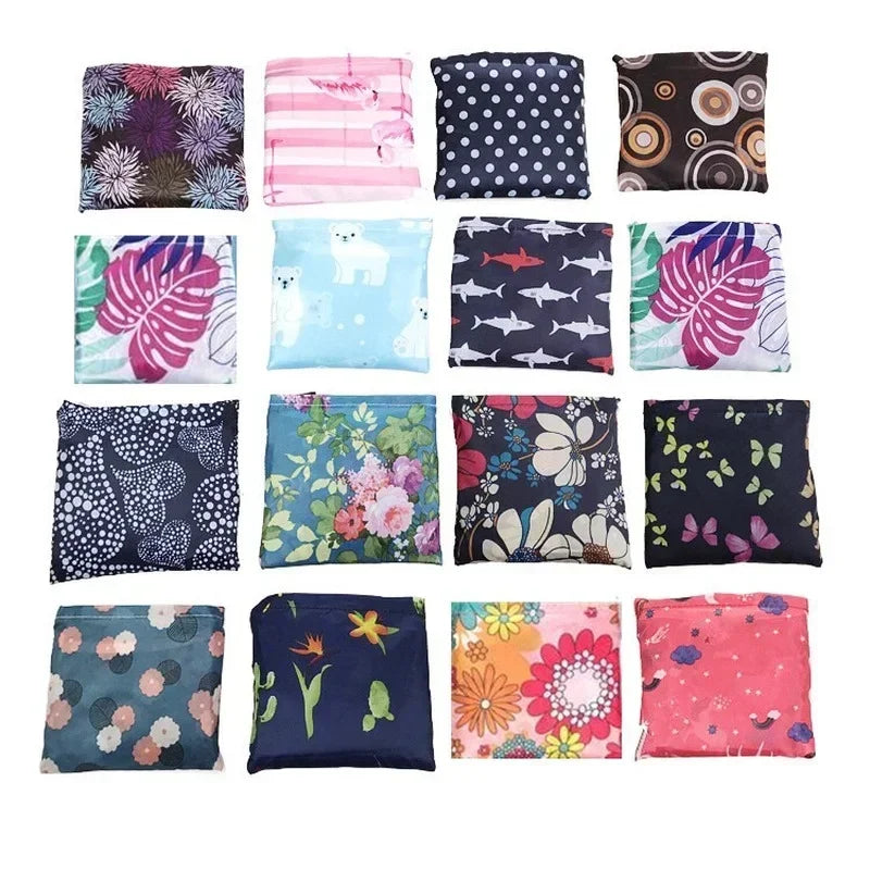 eTya Reusable Floral Shopping Bag — Foldable Large Capacity Tote